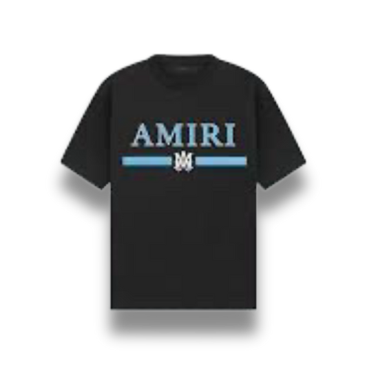 Amiri Bar Logo T-Shirt Black And Blue